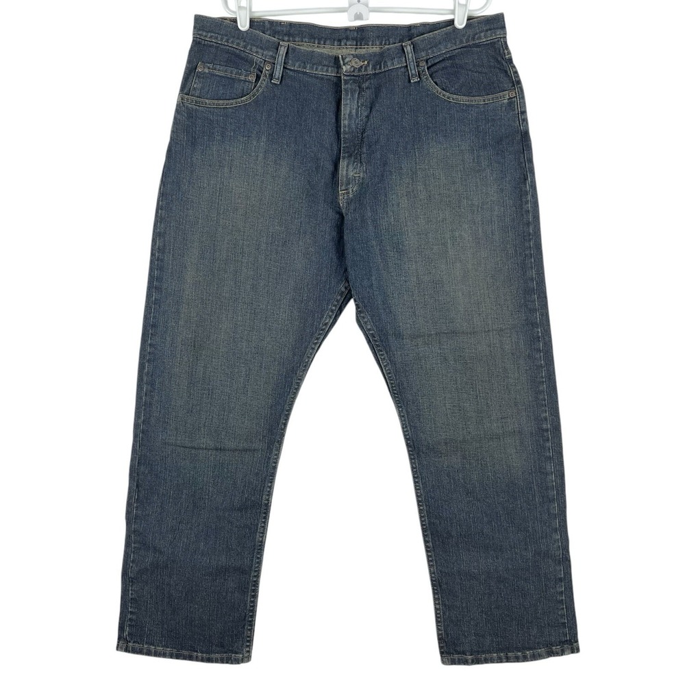 WRANGLER Men's Western Relaxed Fit Blue Denim Jeans Size 38x29 Straight Stretch